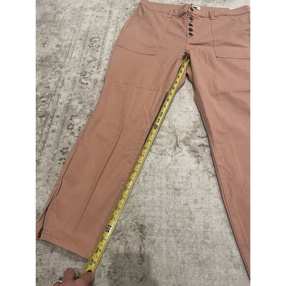 NWT $228 Joie Maxine Park Skinny Pink Denim Jeans Ankle Zip Cotton Blend 18W - Picture 11 of 14